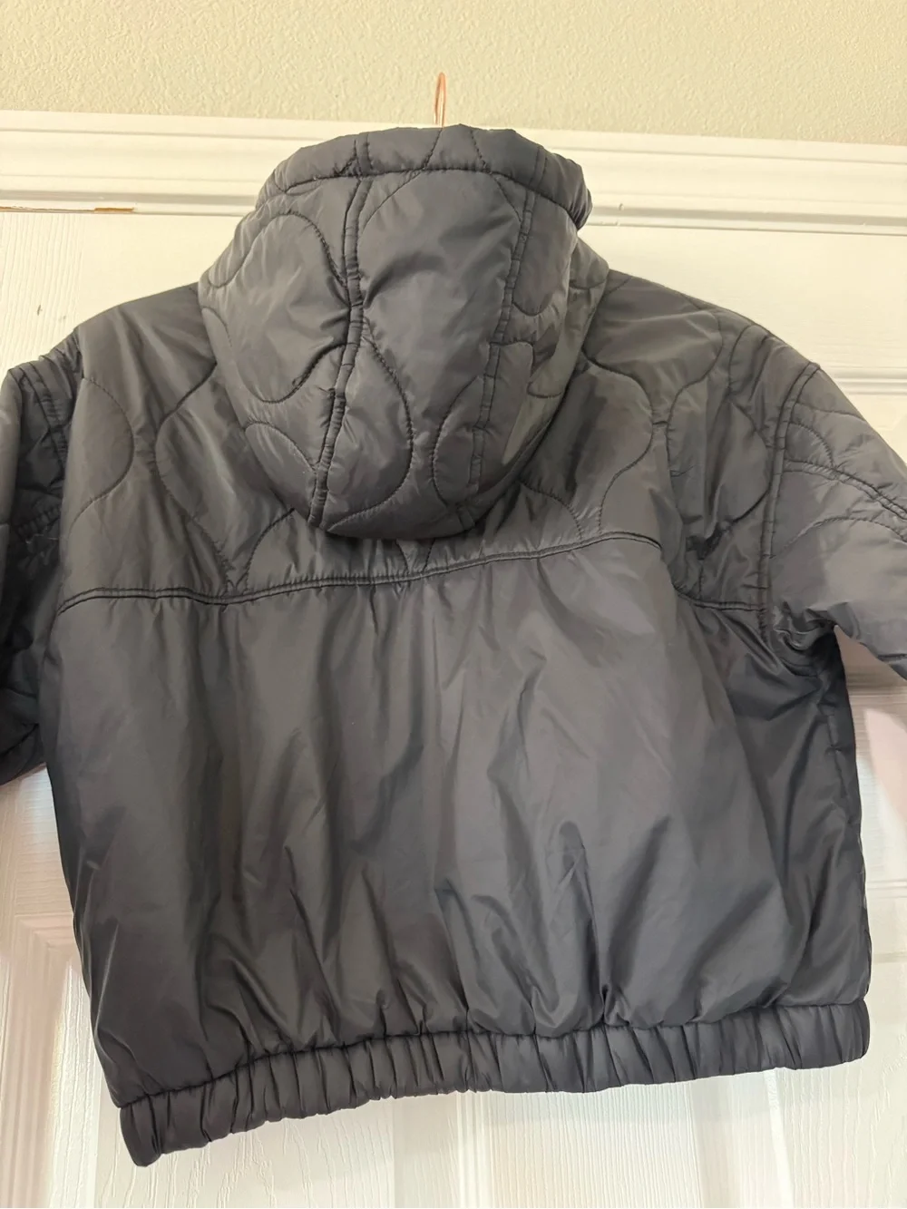 Girl’s Old Navy Quilted Hooded Jacket - Black (8)